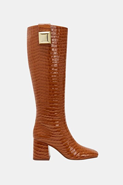 Katy Perry Geminni Women's Tan Croco Heeled Boots