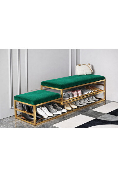 TRİDENT METAL TASARIM Paslanmaz Gold Bench Ve Ayakkabılık