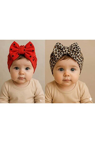 Baby Bakkal Boneta pentru fetiță cu fundă 2 bucăți