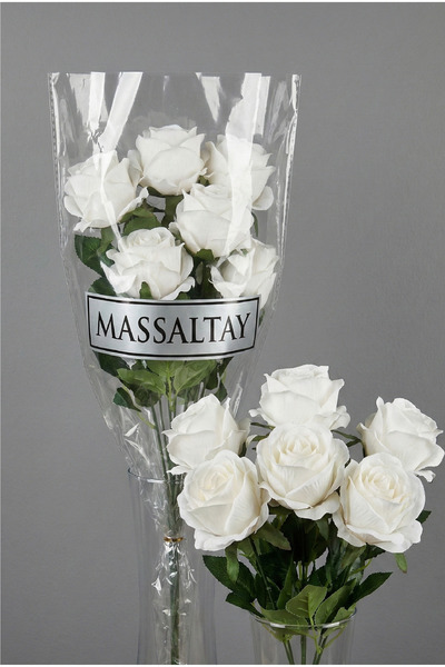 Massaltay باقة ورد مخملي مكونة من 7 قطع - ورد صناعي للزينة، هدية وزهرة للديكور