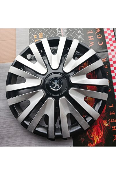 Universal Peugeot 206 Uyumlu 14 inç Çift Renk Jant Kapağı 4'lü Takım Amblem Hediyeli