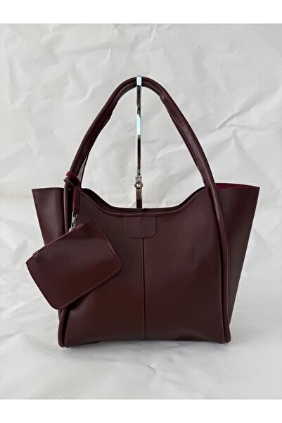 Meryem Çanta Large Women's Hand and Shoulder Bag with Wallet Detail and Doubl...