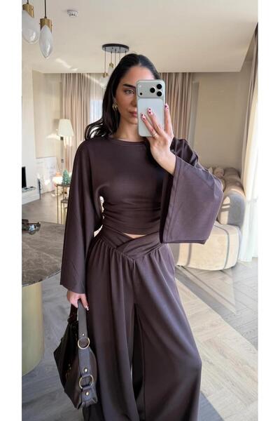 ALVOR Set bluză și pantaloni modal cu mâneci liliac