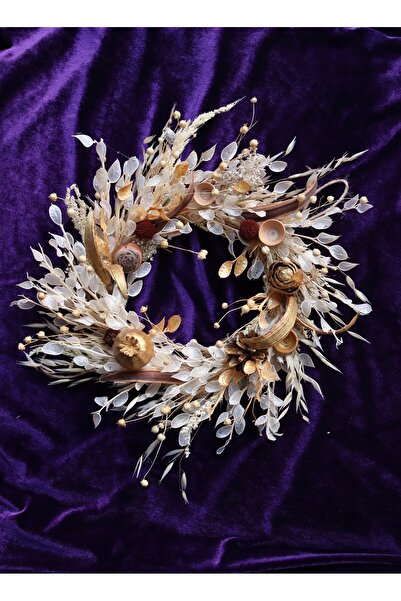 Ütopik çiçek Özel Tasarım Sedefli Kasnak tablo kapı süsü çelenk