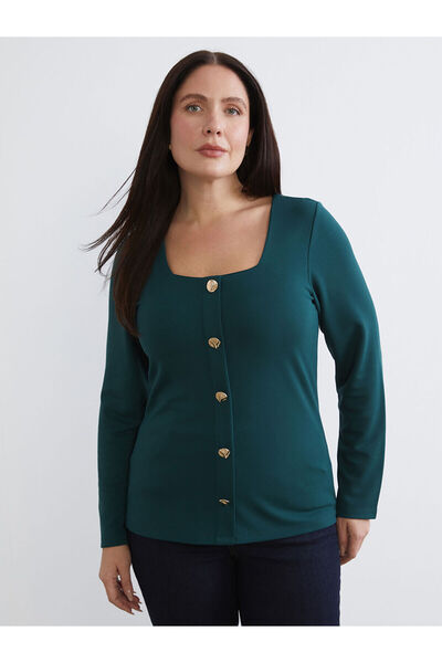 LC Waikiki Bluză Seray New Season cu guler pătrat, mărime mare