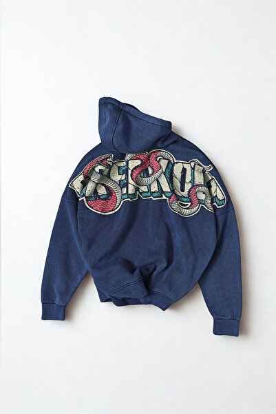 A&O Style Men's Oversized Special Washed Vintage Printed Cotton Hooded Sweats...