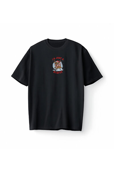 Bumeta I m Just a Misfit Yılbaşı Geyik Christmas Oversize Unisex Tişört T-Shirt