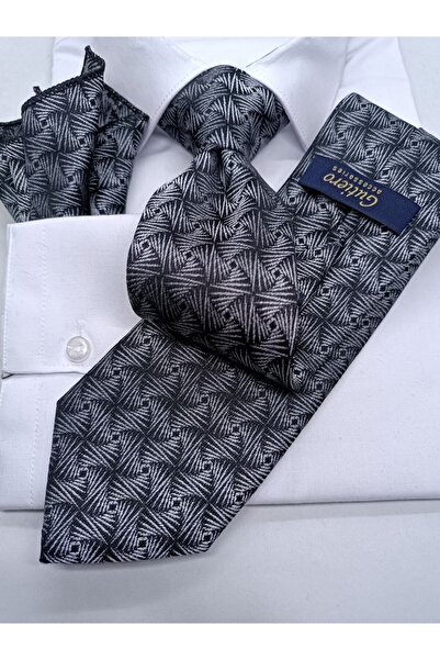 Gutiero ربطة عنق كلاسيكية منقوشة باللون الأسود