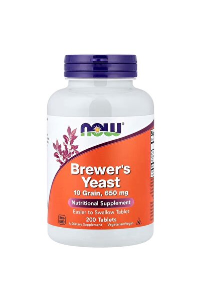 Now Foods Brewer's Yeast 10 Grain 650 mg 200 Tablet │ easier to swallow Tablet