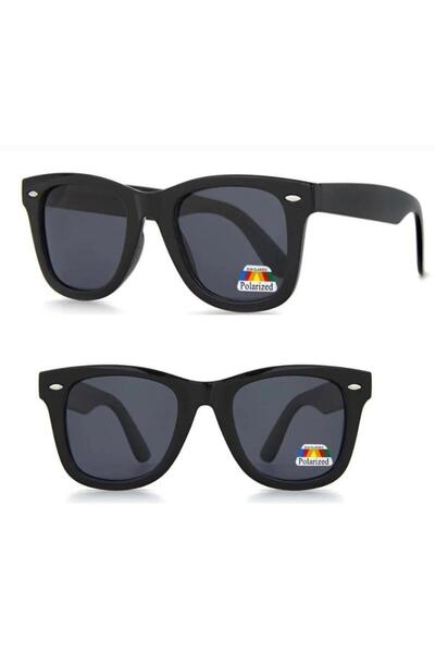 LUPİX مجموعة من 2 نظارات شمسية للجنسين بإطار أسود وعدسات مستقطبة سوداء من واي...