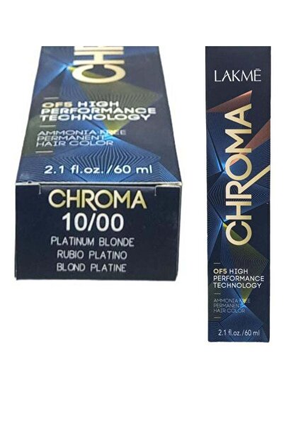 Lakme Permanent Hair Color Ammonia Free Chroma 10/00 Platinum Blonde 60 ml