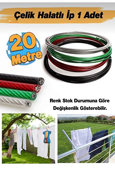 Tesa Pvc Kaplı Çelik Çamaşır İpi 20 Metre