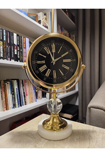 Sleep Nova Mermer Taşlı Kar Küreli Dekoratif Masa Saati