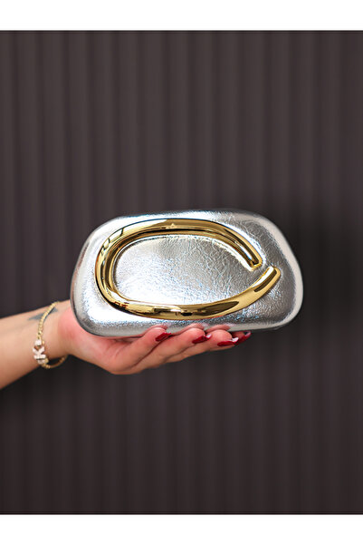 EVASAMLİSHOESBAG Gold Detaylı Clutch Çanta