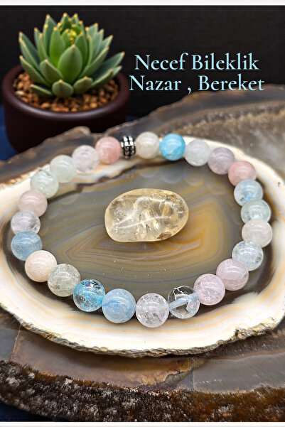 NBS Beautiful Naturel Stones سوار نزار، بركت نيسف بألوان ناعمة ممتازة (مع هدي...
