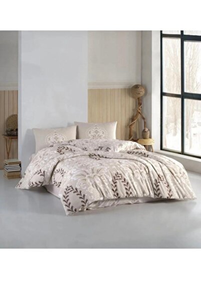 Kristal By Taç Kristal Ranforce Alaçatı Smeđa Bračni Set posteljine