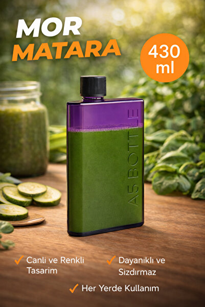 Open Home Concept Flexibottle A5 – Soğuk Kahve, Su, Meyve Suyu, Smoothie Taşıma Için Çok Amaçlı Defter Matara - Mor