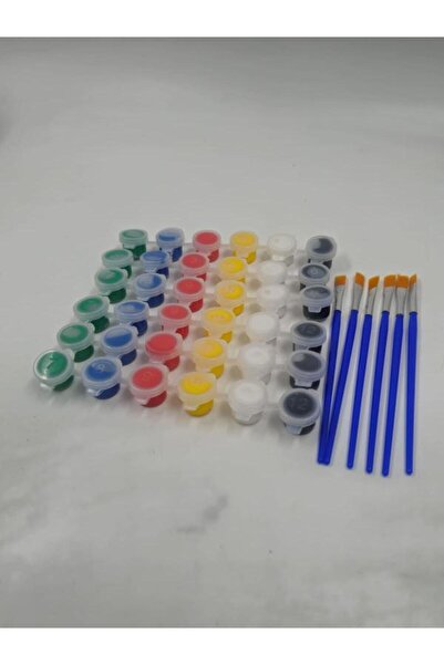 Mu Art Ahşap 6 Adet 6 lı Akrilik Boya (3'er ml Haznede) + 6 Adet Özel Akrilik...