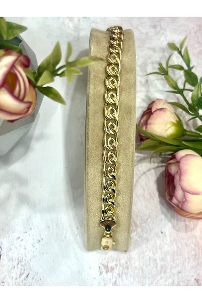 XUPING JEWELRY سلسلة متداخلة مكونة من عدد كبير من الخرزات بسمك 1 سم (ذهب عيار 14 قيراط/19 سم)