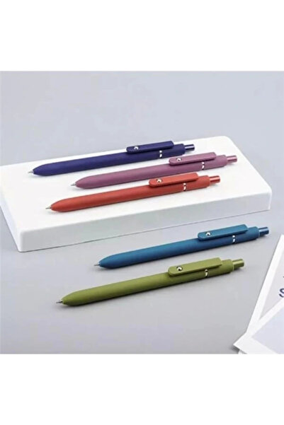 AyrStore Zennyth Mavi Mürekkepli Tükenmez Piloting Jel Kalem 5li Vintage Renk...