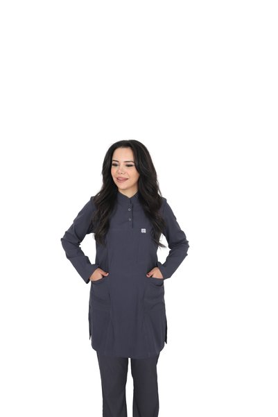 ufukscrubs H/025 2 Pcs Judge Collar Uniform Doctor Nurse Student Lycra Fabric Scrubs Set