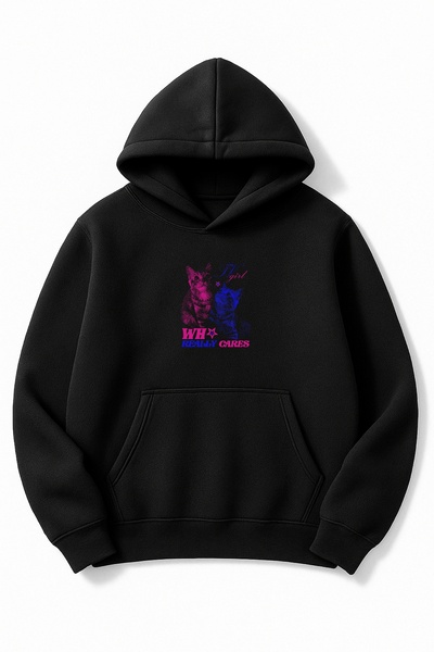 Altair Tr قصة فضفاضة سترة تي في جيرل مطبوع بغطاء رأس للجنسين