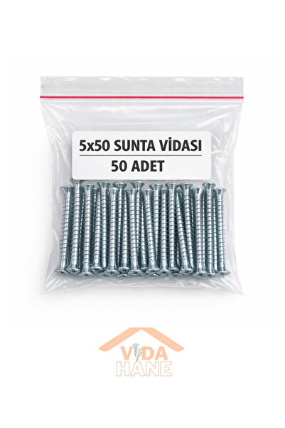 Std VİDA HANE 5x50 Sunta Vidası - 50 âdet