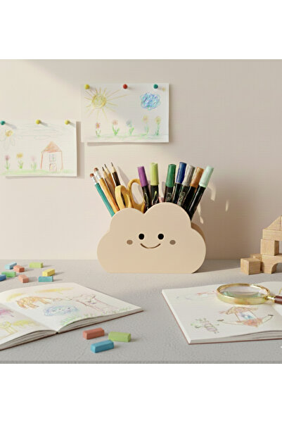 Kafs Store Dekoratif Bulut Kalemlik | Bej | 15 cm-8 cm | Masa & Çalışma Masas...