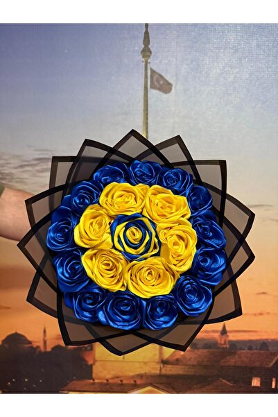 BUKET DÜNYASI 20 Lİ FENERBAHÇE SOLMAYAN GÜL BUKETİ LED IŞIKLI ÖZEL TASARIM