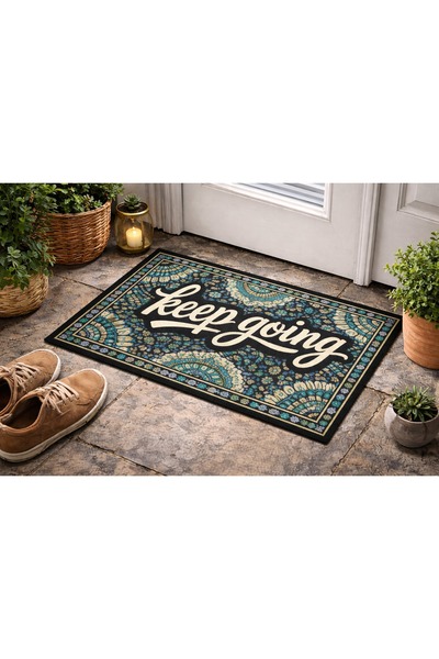 RozTeks “Keep Going” Yazılı Kapı Önü Paspası