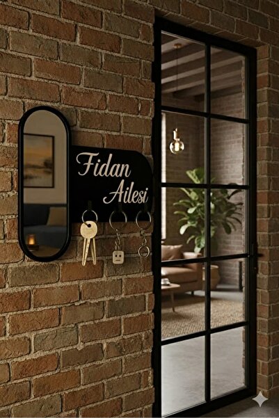 kesita TASARIM Dekoratif Aynalı Pleksi Anahtarlık Askısı Isme Özel Yazılı Anahtar Düzenleyici Mdf