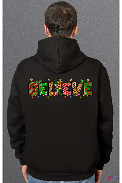 Bumeta Hanorac unisex Believe Christmas Anul Nou cu imprimeu Swea tricou cu g...