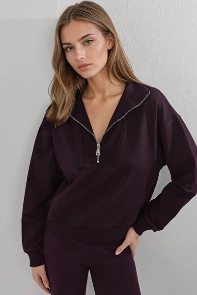 Hiccup سترة بوزيم بقصة مريحة وياقة بسحاب