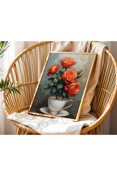 alphobitasarım Tonuri vibrante de portocaliu și frunze verde închisă, eleganț...