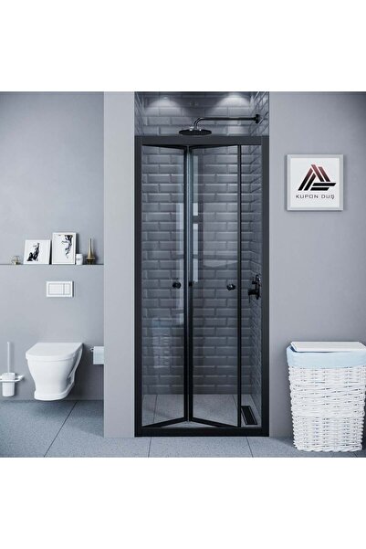 Kupon Duş Vesta D500 Katlanır Duşakabin Siyah Profil Şeffaf Cam H: 190 cm