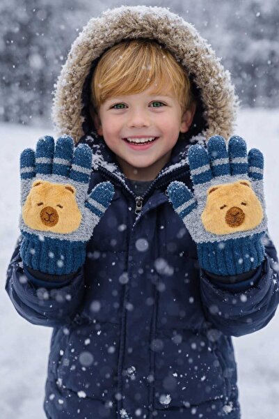 Kitti Boy's Knitted Gloves with Figures