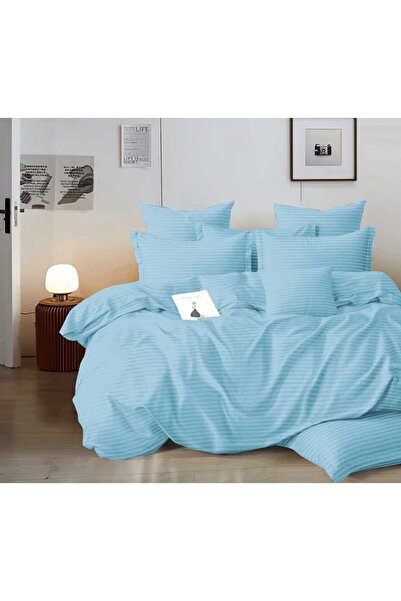 Sonia Damask bed linen for double bed 2 people Sonia, 6 pieces, Finet, Baby Blue