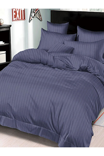 Pucioasa Damask bed linen for double bed 2 people Pucioasa, 4 pieces, Finet, Navy blue