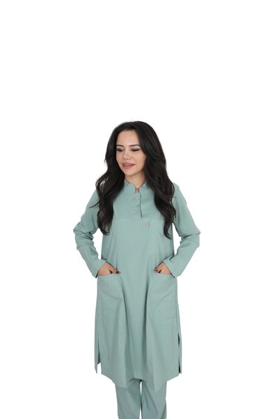ufukscrubs H/025 2 Pcs Judge Collar Uniform Doctor Nurse Student Lycra Fabric Scrubs Set