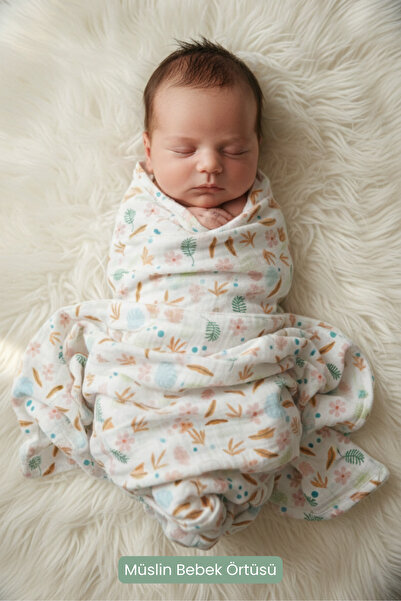 Joyrose 80x80 cm %100 Pamuklu Müslin Bebek Örtüsü - Çok Amaçlı Kundak, Puset ...