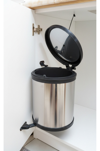 Tercih Home Dolap İçi Kapağa Monte Çöp Kovası 11 Litre Mutfak Tezgah Altı Pas...