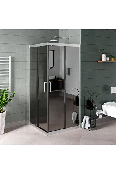 Kupon Duş Vesta D100 Kare Duşakabin Parlak Profil Reflekte Aynalı Cam