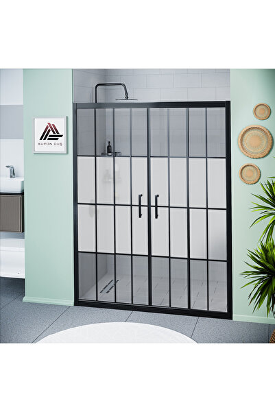 Kupon Duş Vesta D400 İki Duvar Arası 2 Sabit 2 Sürgü Duşakabin Siyah Profil K...