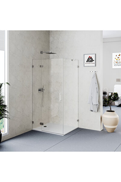 Kupon Duş Helios D102 Dikdörtgen Menteşeli Sistem Duşakabin Şeffaf Cam H: 190 cm