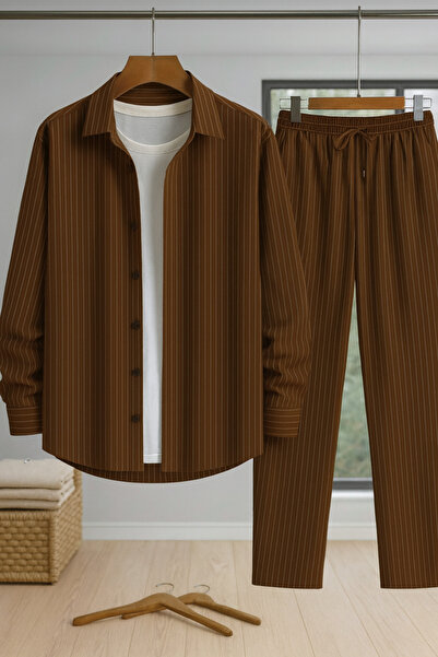 BRLKN material elastic Cămașă cu mânecă lungă pentru bărbați/unisex din țesătură crep set