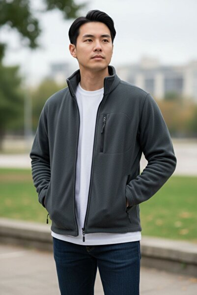 LELVANİ Gramajli 3 Pocket Non-Embroidered Fleece Jacket