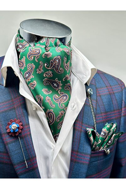 Gutiero Green Shawl Patterned Men's Scarf