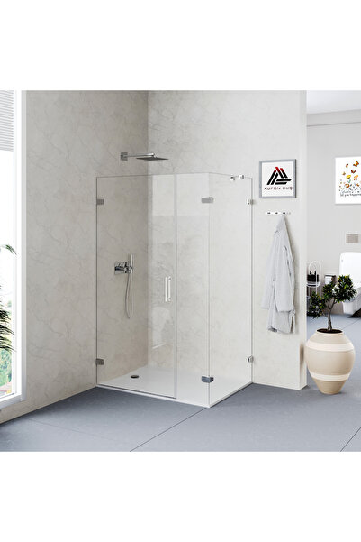 Kupon Duş Helios D103 Dikdörtgen Menteşeli Sistem Duşakabin Şeffaf Cam H: 190 cm