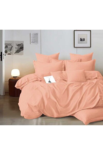 Sonia Damask bed linen for double bed 2 people Sonia, 6 pieces, Finet, Peach