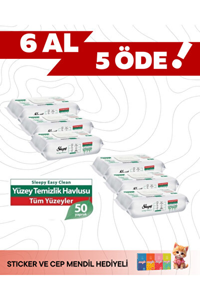 Sleepy 6 AL 5 ÖDE Easy Clean Yüzey Temizlik Havlusu 50' li
